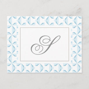 Custom Initial Sky Blue Pinwheels Postcard