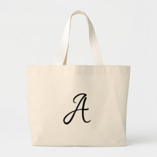 Custom Initial Teacher Gift Large Tote Bag