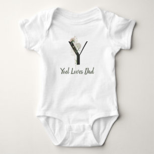 Custom Initial Y With Soft colour flower Baby Body Bodysuit