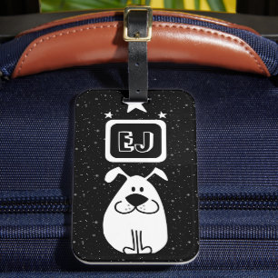 Custom Initials Dog-Themed Luggage Tag