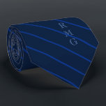 Custom Initials EMT EMS MEDIC symbol Tie<br><div class="desc">Elegant navy striped EMS/EMT themed custom initial tie.</div>