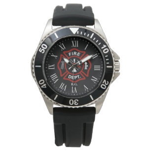 Custom Initials Firefighter Maltese Cross Black Watch