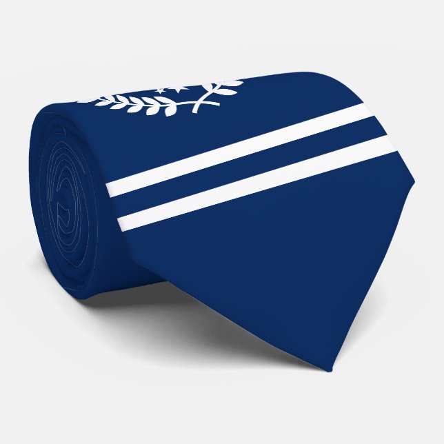 Custom Initials Hockey Player / Fan All Star Navy Tie (Rolled)