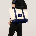 Custom Initials Jumbo Tote Bag<br><div class="desc">Jumbo tote bag is shown in the natural and navy colour. 
Customise this bag and change the sample initials to yours with this template.</div>