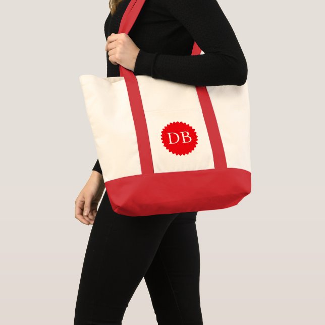 Custom Initials Jumbo Tote Bag (Front (Product))