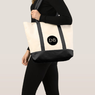 Custom Initials Jumbo Tote Bag