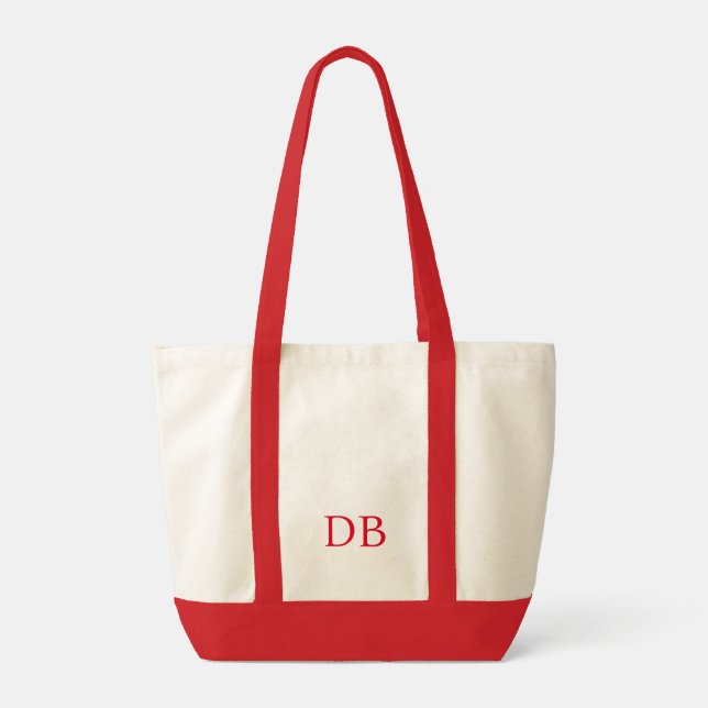 Custom Initials Jumbo Tote Bag (Back)