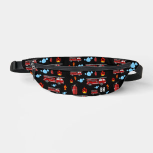 Custom Initials Monogram Boys Firetruck Firemen Bum Bags