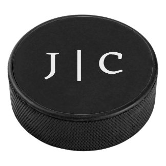 Custom Initials Monogram Minimalist Modern Hockey Puck