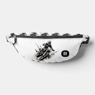 Custom Initials Monogram Motorcycle For Him Bum Bags