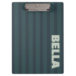 Custom Initials Monogram Striped Clipboard