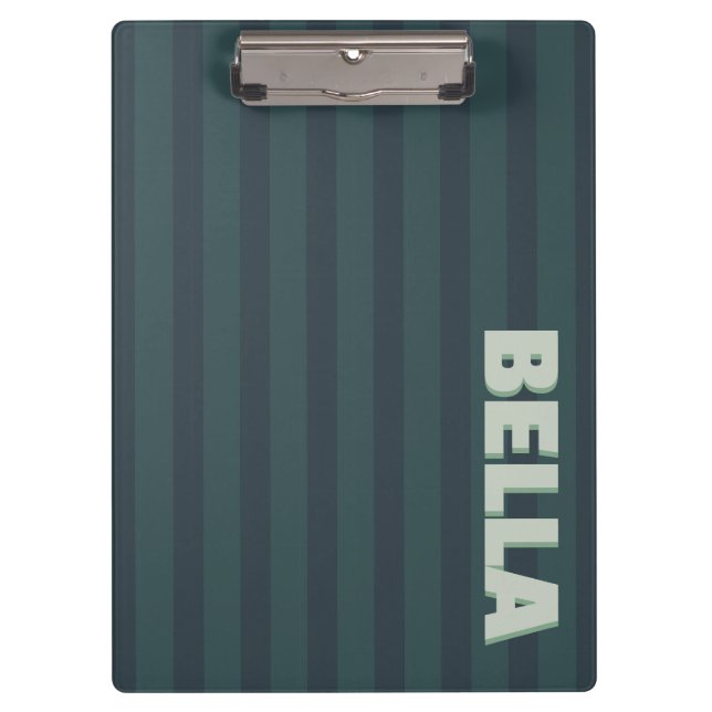 Custom Initials Monogram Striped Clipboard (Front)