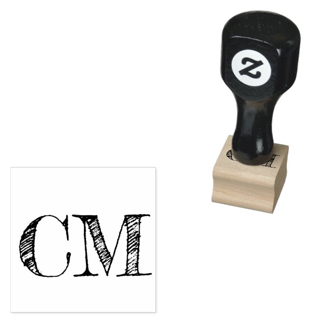 Custom Initials Personalised Rubber Stamp (Stamped)