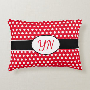 Custom initials Polka Dot Decorative Cushion