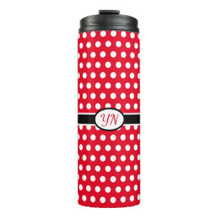 Custom Initials Polka Dot Thermal Tumbler