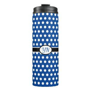 Custom Initials Polka Dot Thermal Tumbler