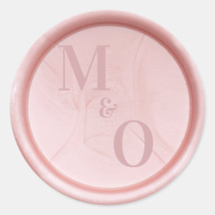 Custom initials rose gold wax seal wedding sticker