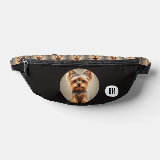Custom Initials Yorkshire Terrier Yorkie Dog Bum Bags (Lay Down)