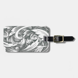 Custom Ink Art Swirl Luggage Tag