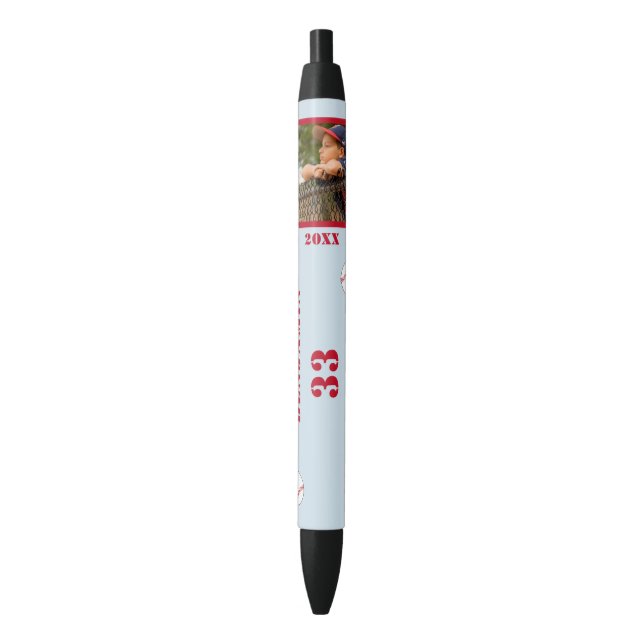 Custom Ink Pen with Name Number Photo for Kids (Front Vertical)