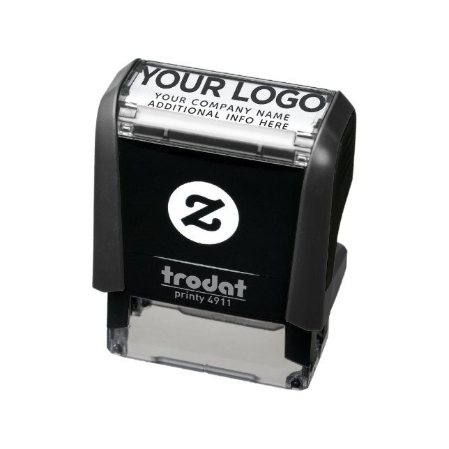 Custom Inline Horizontal Logo Business Name Title Self-inking Stamp (Product)