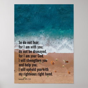 Custom Inspirational Bible Verse Beach Poster