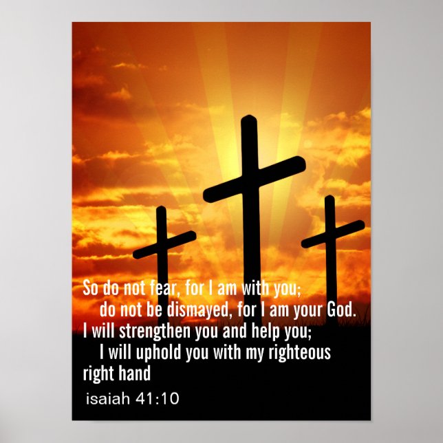 Custom Inspirational Bible Verse Cross Poster (Front)