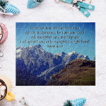 Custom Inspirational bible verse from Isaiah Jigsaw Puzzle<br><div class="desc">Design = Partial Snow Mountain with blue sky Have you ever feel that you are alone? and nothing goes your way? Always remember that God always help his own people, but you need to have that faith! Isaiah 41:10 is my favourite verse from Isaiah. this will motivate you! so stand...</div>