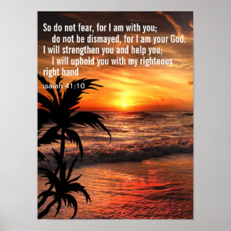 Custom Inspirational Bible Verse Ocean Poster