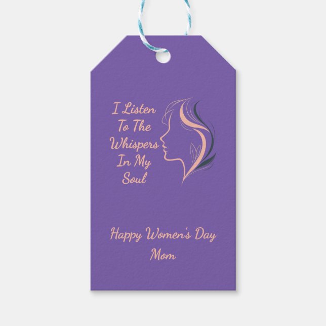 Custom Inspirational Purple Gift Tag (Front)