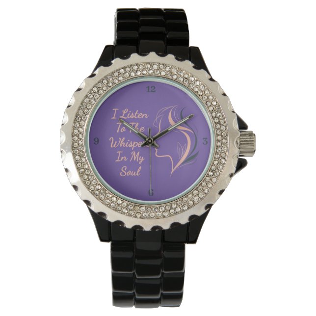 Custom Inspirational Purple Wristwatch (Front)