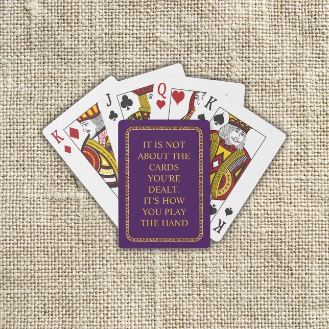 Custom Inspirational Quote  Playing Cards (Custom Inspirational Quote Purple Poker Cards)