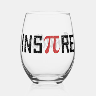 Custom InsPire Pi day Happy Pi day Math Gift Stemless Wine Glass
