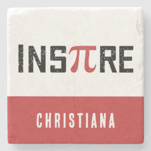 Custom InsPire Pi day   Happy Pi day Math Gift Stone Coaster