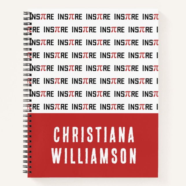 Custom InsPire Pi day | Happy Pi day Math Gifts Notebook (Front)