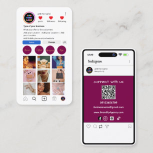 Custom Instagram Business Card social media QR