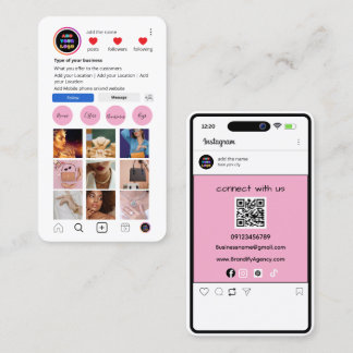 Custom Instagram Business Card | social media QR