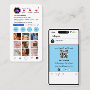 Custom Instagram Business Card   social media QR 