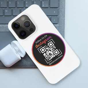 Custom Instagram Business QR Code Follow Us On Classic Round Sticker