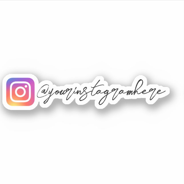 Custom Instagram Calligraphy Sticker (Front)