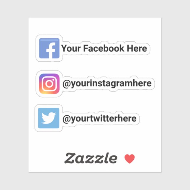 Custom Instagram Facebook Twitter Social Media (Sheet)