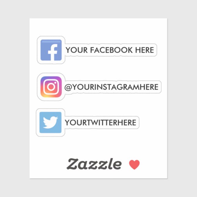 Custom Instagram Facebook Twitter Social Media (Sheet)