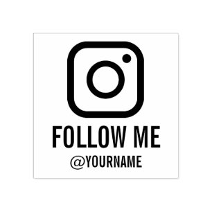 Custom Instagram Follow me on Instagram Rubber Stamp