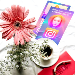 Custom instagram logo profile picture QR code Business Card