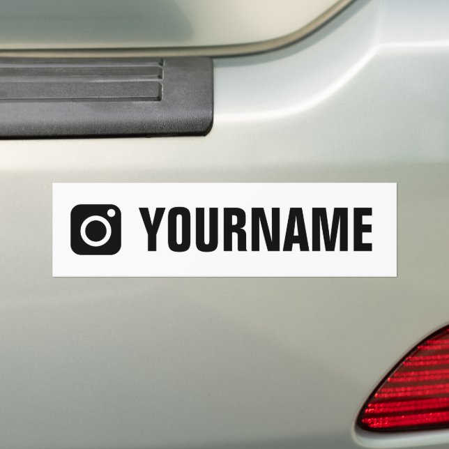 Custom instagram name bumper sticker with logo (On Car)