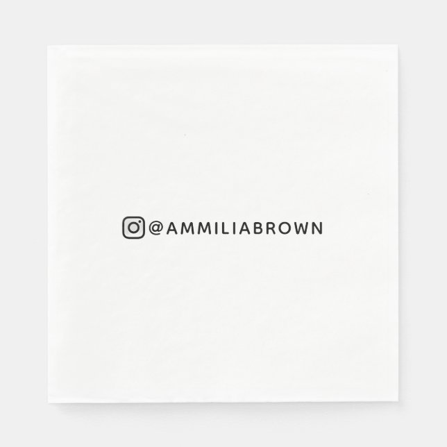 Custom Instagram Name | Personalised Party Napkin  (Front)