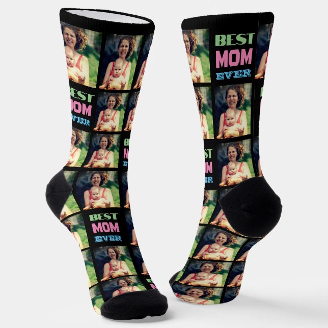 Custom instagram photo best mum ever socks (Angled)