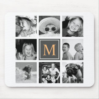 Custom Instagram Photo Collage Monogram Mouse Pad