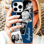 Custom Instagram Photo Collage Personalised Name Case-Mate iPhone Case<br><div class="desc">Custom Instagram Photo Collage Navy Blue Personalised iPhone 11 Case. This trendy modern design features a place for 4 square instagram style photos. Add your name or text to further personalise this custom DIY design and choose your own background colour.</div>