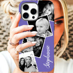 Custom Instagram Photo Collage Personalised Name Case-Mate iPhone Case<br><div class="desc">Custom Instagram Photo Collage Purple Personalised iPhone 11 Case. This trendy modern design features a place for 4 square instagram style photos. Add your name or text to further personalise this custom DIY design and choose your own background colour.</div>